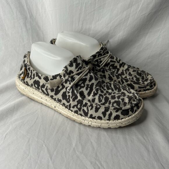Hey Dude Wendy Woven Cheetah Gray Women’s Size 9 - Picture 3 of 7